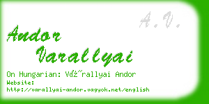 andor varallyai business card